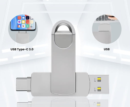 Pen USB 2 em 1 – 512GB | USB-C + USB-A | Personalizável