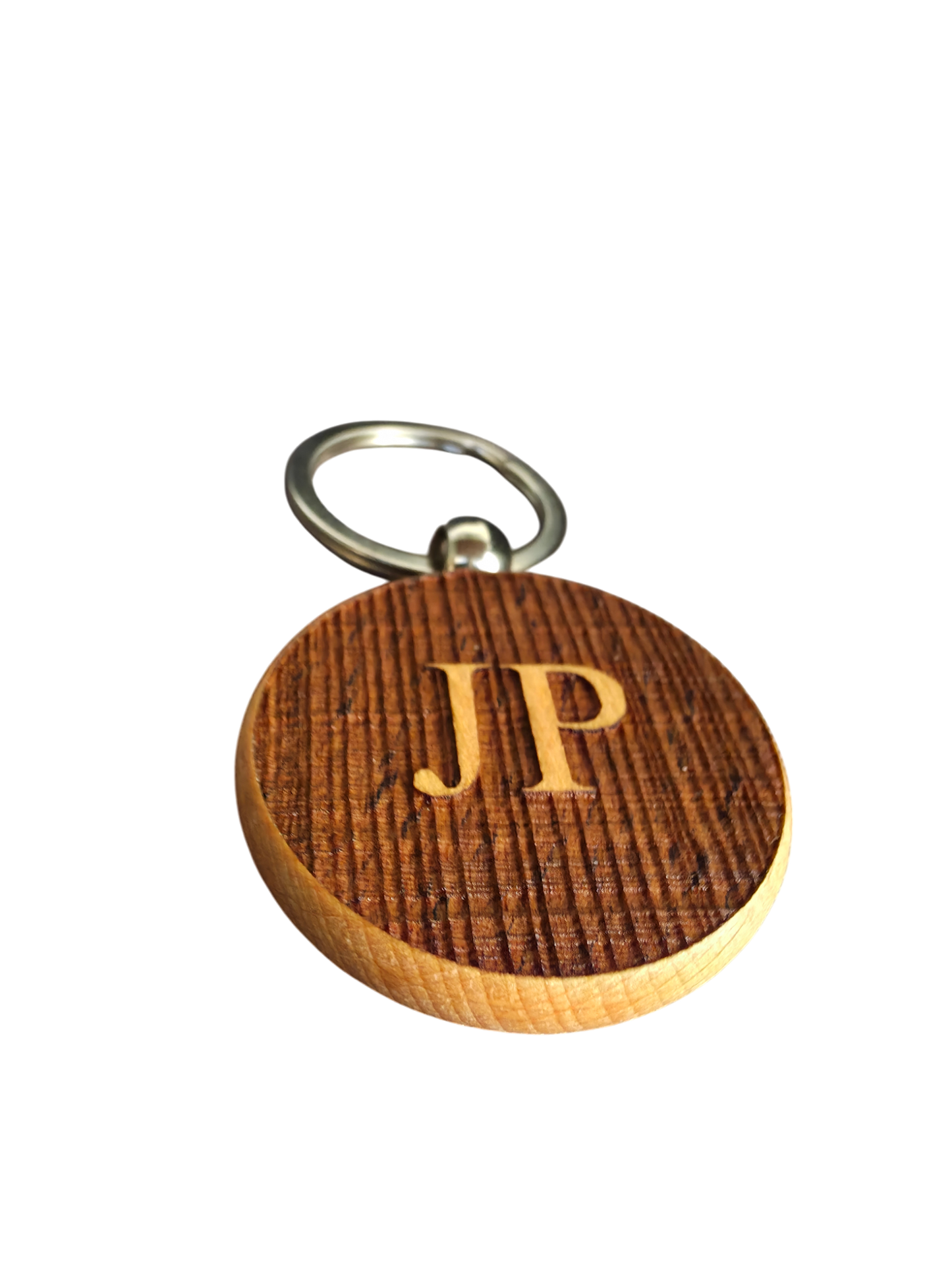 Porta-Chaves Redondo em Madeira – Personalizável (4 cm) 1 unidade